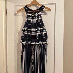 Navy Blue Stripped Jumpsuit